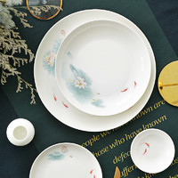88VIP：华光国瓷 骨瓷餐具单品 健康釉中彩家用中式 抗菌碗盘碟 春江水暖