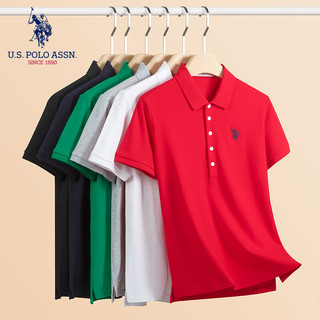 U.S. POLO ASSN.保罗POLO衫女夏季时尚潮流透气短袖休闲百搭上衣女装 深藏青 L-165/88A