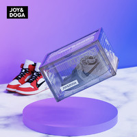 JOY&DOGA透明鞋盒防尘防氧化球鞋收纳盒灰色半透明PET可叠加SNOW款