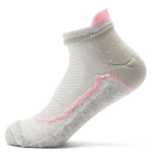 TFO户外袜女款低帮舒适透气登山徒步袜运动休闲跑步袜 灰粉 均码