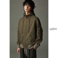 W2X 2023春秋季新款连帽冲锋衣男设计感休闲夹克户外运动上衣外套