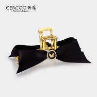 奢蔻（Cercoo）蝶衣图腾系列手工滴油立体蝴蝶发夹鲨鱼夹黑色 