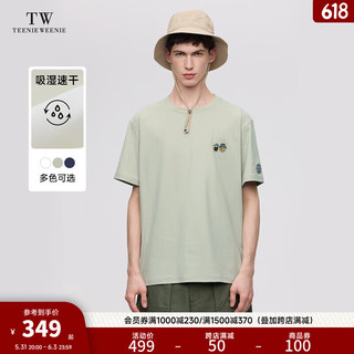 Teenie Weenie Men小熊男装白色T恤男2024夏季休闲t恤圆领短袖 卡其色 180/XL
