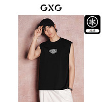 GXG奥莱凉感双色字母印花背心24年夏 黑色 175/L