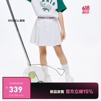 little MO&Co.little moco童装24夏装女童网球运动风含裤百褶牛仔半裙 牛仔白色 110/53