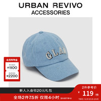 URBAN REVIVO2024夏季女时尚运动风字母棒球帽UAWA40195 蓝色 F