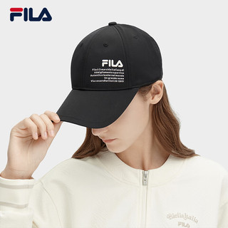 FILA 斐乐款棒球帽2024春季时尚运动帽遮阳帽鸭舌帽 正黑色-BK XS