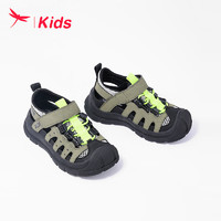 红蜻蜓 儿童24年凉鞋男童时尚运动包头凉鞋 军绿色 26-37