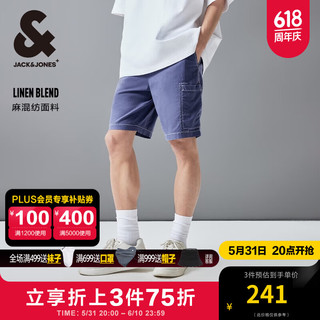 杰克·琼斯（JACK&JONES）夏季男士个性时尚logo贴布装饰百搭短裤男装224215035 E40 深蓝色 E40 深蓝色 175/80A/MR