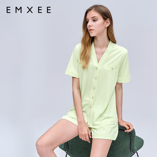 嫚熙（EMXEE）睡衣夏季薄款月子服产后家居睡裙女 浅草绿【套装 无哺乳口】 S