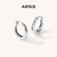 ARSIS 流光潺流耳圈设计感小众耳饰节日耳环国风C圈简约大气款L1(需用券)