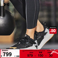 安德瑪 UNDERARMOUR）Project Rock強森6女子運動訓練鞋3026535 黑色002 37.5