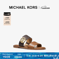 MICHAEL KORS迈克高仕【】Summer 女士宽带休闲平底凉鞋拖鞋 棕色混色 212 7.0