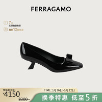 菲拉格慕（Ferragamo）女士黑色Vara蝴蝶结高跟鞋 0763726_1D _ 65/37 