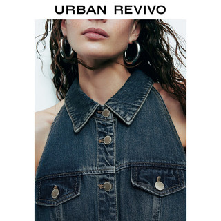 URBAN REVIVO 女装时髦轻熟风坎肩洗水牛仔连衣裙 UWV840152