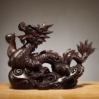 米囹 黑檀木龍擺件生肖龍桌面裝飾