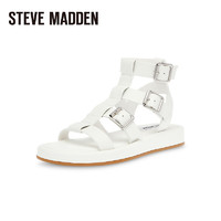 史蒂夫·马登 STEVE MADDEN/思美登2024夏季露趾平底一字带罗马凉鞋女沙滩凉鞋 AVIATOR 白色 38