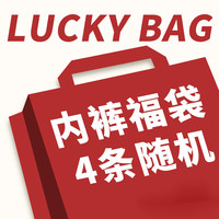 Langsha 浪莎 男士内裤男三角裤透气吸湿中腰短裤棉 4条三角内裤福袋 L