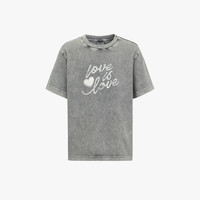 little MO&Co.little moco童装24夏装女童亲子装宽松印花短袖T恤KBD2TEE034 中花灰色 110/56