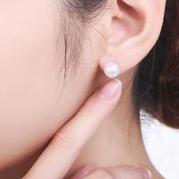 周大生 淡水珍珠耳釘925純銀耳飾高級簡約銀針耳飾