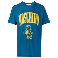 moschino莫斯奇诺春夏男装圆领短袖T恤男蓝色狗狗标志印花休闲 M