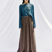 URBAN REVIVO 设计师系列 2024夏季女装流苏针织衫UWA940009 青蓝
