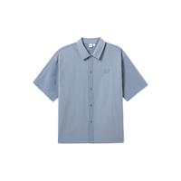 Gap 盖璞 男士轻薄logo短袖衬衫简约纯色百搭上衣 464288 蓝色 S