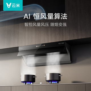 云米（VIOMI）降噪烟机Super3 家用厨房抽油烟机 PM2.5监测 智目吸 27m°/min风量 单烟机 曜石黑