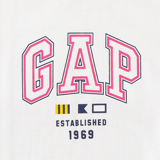 Gap 盖璞 女装2024夏季精梳棉字母logo短袖T恤宽松亲肤上衣 465249 白色 L