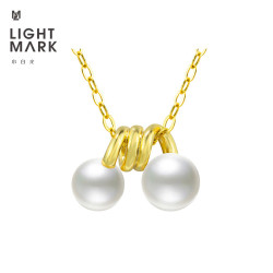 首饰_light mark 小白光 好事成双系列珍珠项链925银个性设计感吊坠女