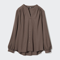 UNIQLO 优衣库 女士长袖衬衫 469437 褐色 XS