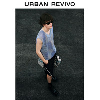 URBAN REVIVO UR2024夏季新款男装撞色线条松紧短裤UML640048