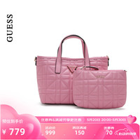 GUESS24年夏季女士芭比粉简约百搭单肩手提子母包-QG921175 PIN-粉色 ONE