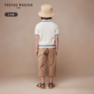 Teenie Weenie Kids小熊童装24夏季男童古典风休闲刺绣中长裤 深卡其色 150cm