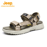 Jeep 吉普 2023夏季時尚戶外休閑厚底潮流防滑涼鞋沙灘鞋軟底91565