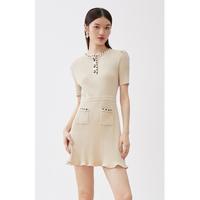 秋装设计感小香风毛织连衣裙女