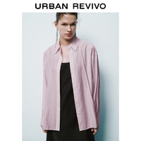 URBAN REVIVO UR2024夏季新款女装都市通勤简约纯色百搭长袖衬衫UWG240124
