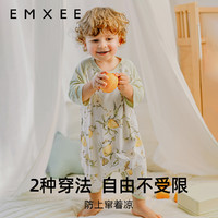 88VIP：EMXEE 嫚熙 嬰兒分腿睡袋兒童寶寶春夏季 一體式睡衣 小熊 73碼