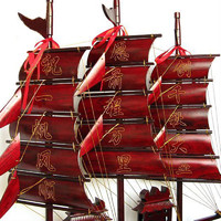 一帆風順帆船擺件 紅木工藝品 手工特大號110厘米實木制木船模型