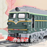 卡威 可噴霧兒童合金綠皮火車模型仿真蒸汽機車火車復興號高鐵玩具男孩