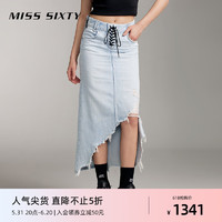 MISS SIXTY【土耳其牛仔】2024夏季牛仔长裙女不规则设计感 浅蓝 XS