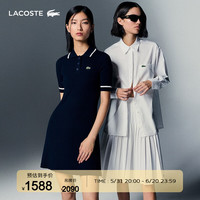 法国拉科斯特 LACOSTE女装24夏季连衣裙时尚修身条纹饰边POLO裙|EF7195 HHW/藏青色 34 /155