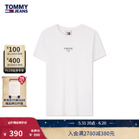 TOMMY JEANS24新款早秋女装美式复古字母印花修身短袖T恤DW0DW18397