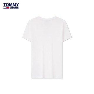 TOMMY JEANS24早秋女装美式复古字母印花修身短袖T恤DW0DW18397 白色YBR S