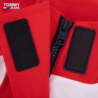 TOMMY JEANS24新款早秋女装运动风拼色魔术贴立领短款单夹克外套18628 白色YBR