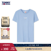 TOMMY JEANS24早秋女装美式复古字母印花修身短袖T恤DW0DW18397 天蓝色C15 M