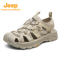 Jeep 吉普 夏季休閑百搭戶外潮流時尚透氣輕便沙灘鞋涼鞋拖鞋軟底