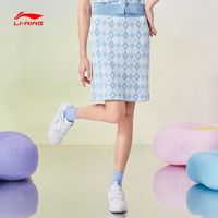 LI-NING 李寧 女子X愛麗絲系列貼身型針織短裙時尚減齡半身裙ASKS786