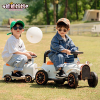 爸爸媽媽 小火車可坐人遙控兒童電動車男女小孩玩具四輪汽車雙座寶寶電瓶車