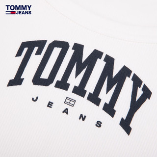 TOMMY JEANS24早秋女美式潮流弹力螺纹印花内搭吊带背心DW0DW19289 白色YBR XS